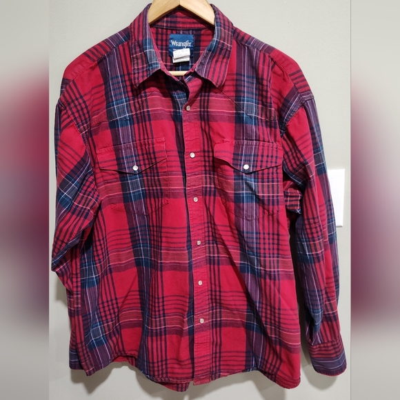 Wrangler Other - Vintage Wrangler Western Men's Pearl Snap long Sleeve Shirt, Size XL